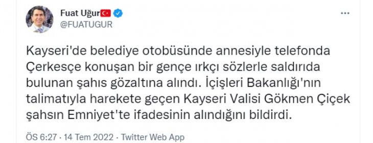 'İçişleri Bakanlığı talimat verdi, Vali harekete geçti! Şahıs gözaltına alındı!'